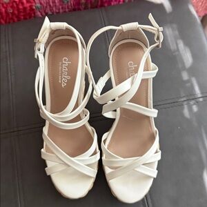 Charlos White Strappy Sandals